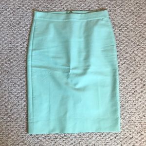 Jcrew No. 2 double serge pencil skirt in mint blue